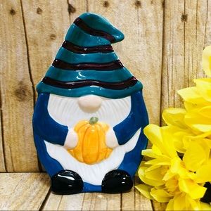 Gnome With Pumpkin Trinket Dish